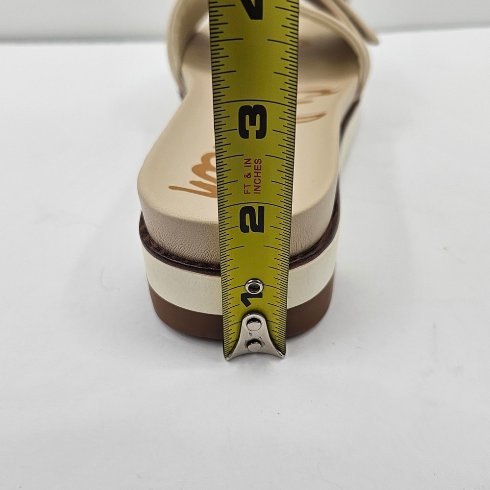 Sam Edelman Womens Ariane Platform Slide Sandals Cream Leather Tortoise Buckle 6 - Picture 10 of 11